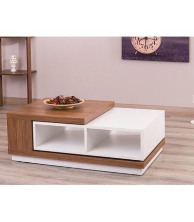 ترابيزة قهوة - بني وأبيض ام دي اف