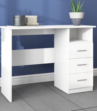 مكتب - أبيض مصنوع من خشب ام دي اف